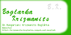 boglarka krizmanits business card